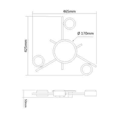 Світильник Videx під лампу 3xGX53 накладний з підсвіткою (VL-SPF20B-BB) Вінниця