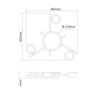 Світильник Videx під лампу 3xGX53 накладний з підсвіткою (VL-SPF20B-BB) Вінниця - фото 2