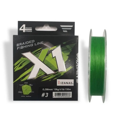 Шнур Favorite X1 PE 4x 150m 3.0/0.296mm 41lb/19.0kg Light Green (1693.11.35) Винница - изображение 1