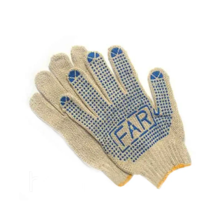 Рукавички робочі білі з ПВХ крапкою FAR Харків