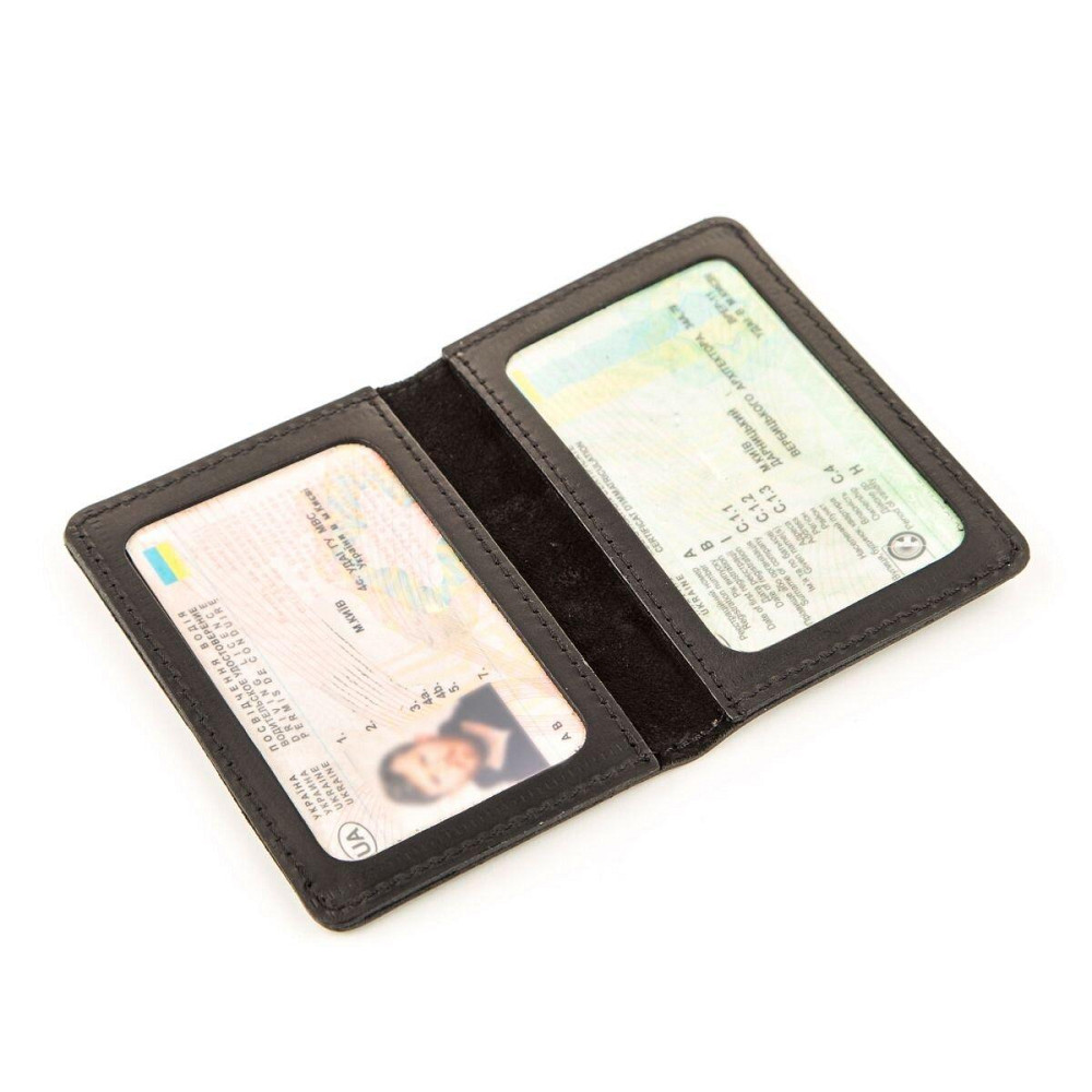 Обкладинка для водійських прав Shvigel 13926 шкіряна Чорна Київ - фото 3