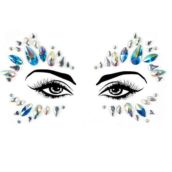 Наклейки стрази на обличчя на карнавал one size різнобарвний Київ