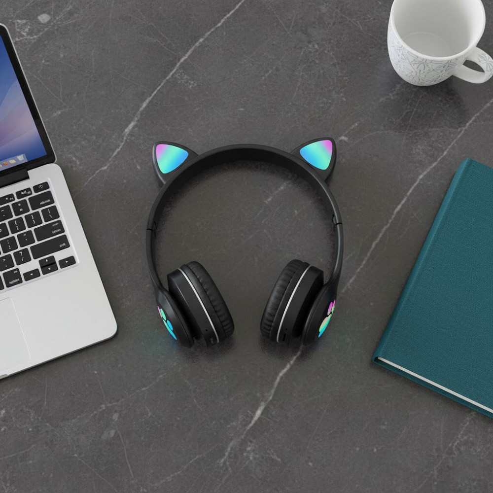 Беспроводные наушники с кошачьими ушками,VZV-23M,Черные SBR Киев - изображение 6