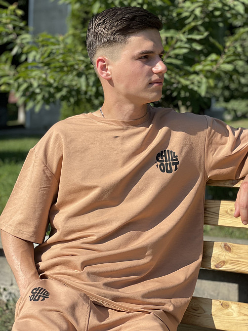 Костюм комплект Oversize летний Unisex  - CHIL OUT(шорты + футболка) L\XL, XL Чернівці - фото 1