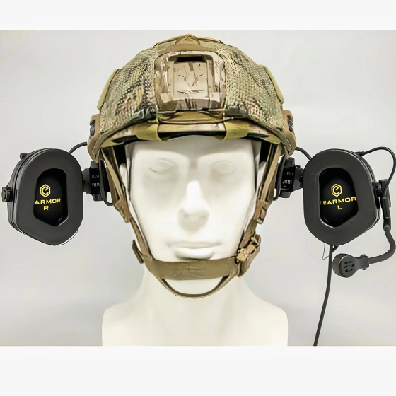 Тактические активные наушники с микрофоном Earmor M32X Mark3 (Черный) Винница