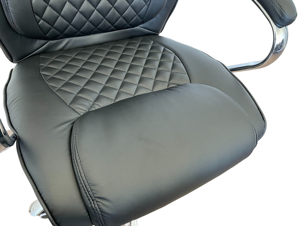 Офисное кресло руководителя Tehforward Lambo PU хром Anyfix Черный Киев - изображение 4