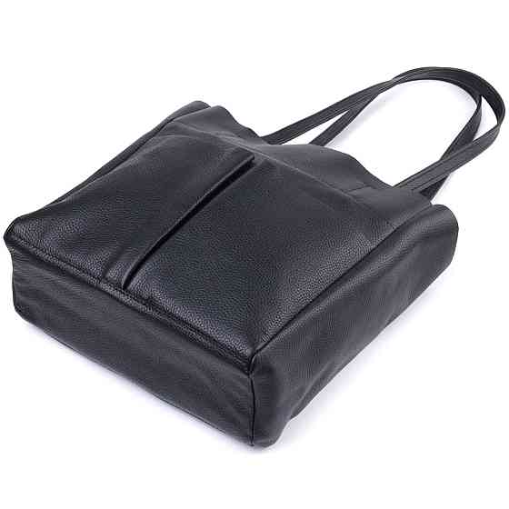 Зручна сумка-шоппер із натуральної шкіри Shvigel 22845 Чорна Київ