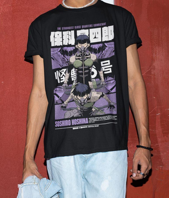 Футболка аниме Сосхиро Хосхина Каиджу Н оверсайз (S/M/L) Черний AnimeJ1110 Днепр - изображение 1