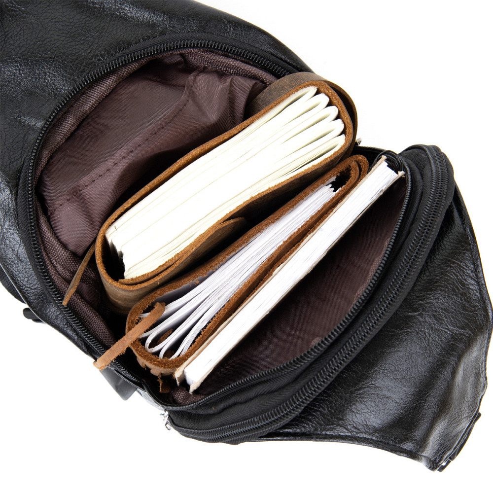 Сумка через плече на два відділення кожзам Чорна (Vintage) Київ - фото 8