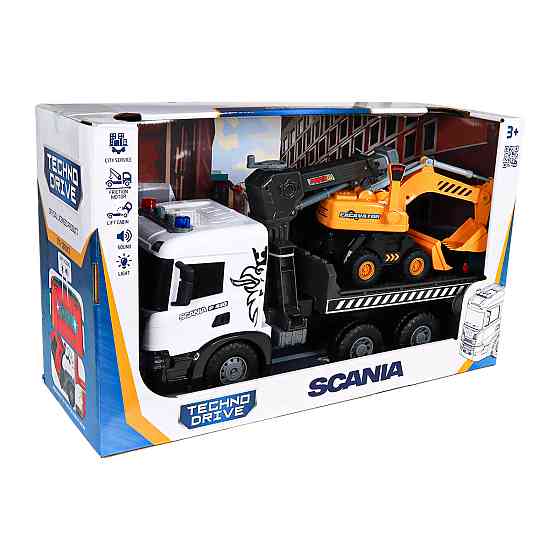 Ігровий набір серії Super Big Truck – Автокран Scania з екскаватором (світло, звук) Днепр