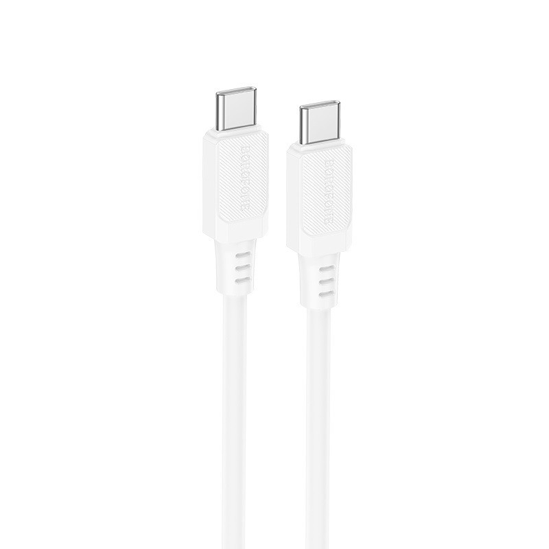 Кабель BOROFONE BX115 Lotto 60W silicone charging data cable C to C White Київ - фото 1