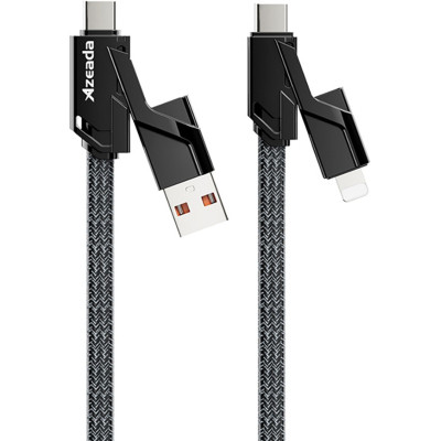 Дата кабель USB 2.0 AM/USB-C to Lightning + Type-C 1.5m PD-B96th Black Proda (PD-B96th-BK) Винница - изображение 3