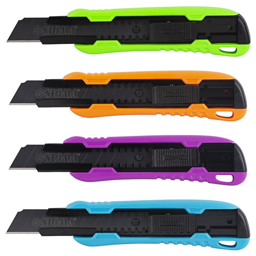 Нож сегментный лезвие 18мм корпус ABS автоматический замок Color (усиленный) SIGMA (8211091) Киев - изображение 1