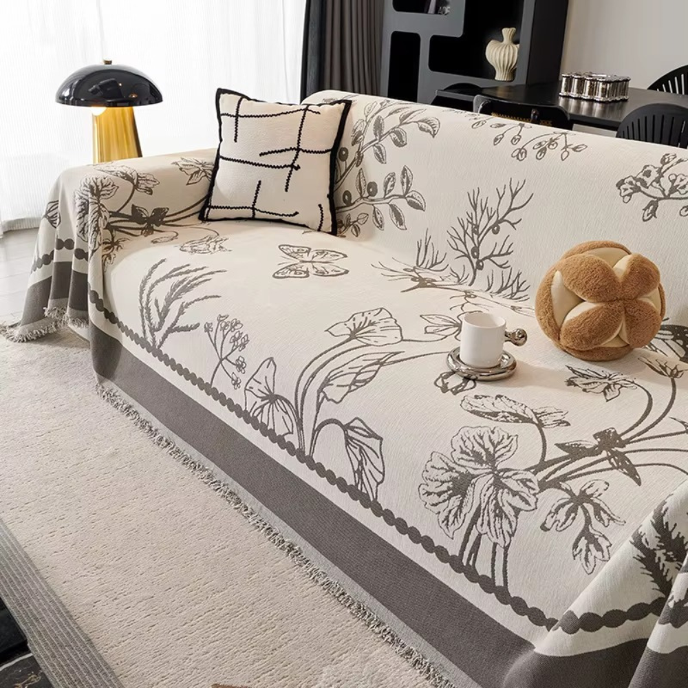 Плед покрывало на диван или кровать,чехол накидка 180х230 см для мягкой мебели узор бабочка,серый Каменец-Подольский - изображение 1