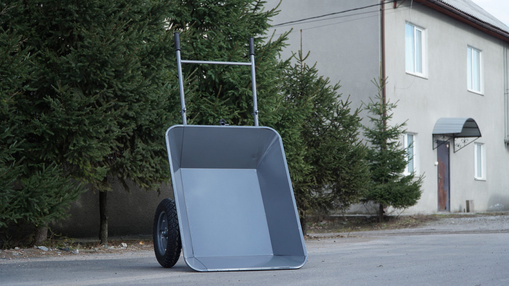 Тачка строительная Garden joys 390 Серая Тачка на двух колесах Тачка строительная усиленная двухколесная Белая Церковь - изображение 2