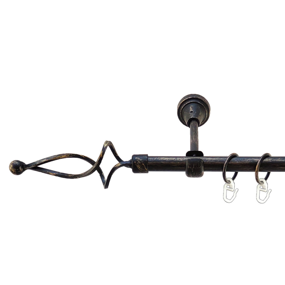 Карниз Orvit Ажур Хвилястий металевий однорядний відкритий Чорне Золото 16 мм 240 см (5467954) Львів - фото 1