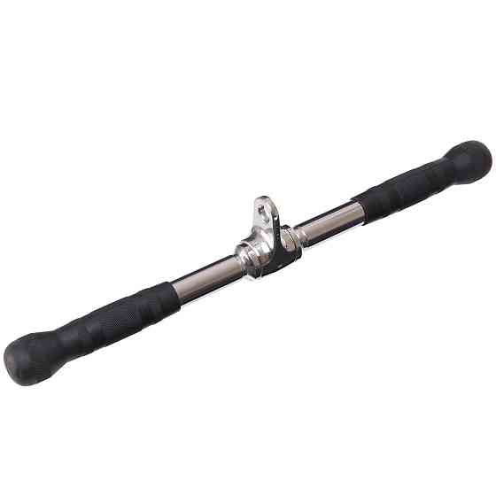 Рукоятка для тяги на трицепс и бицепс прямая обрезиненная 56 см HIGHQ-8083 хром Киев