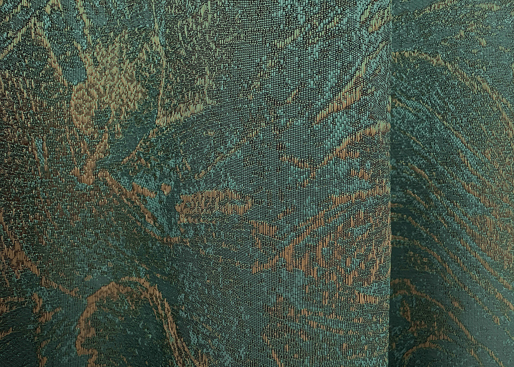 Комплект коротких штор VR-Textil Жаккард Fantasy № 1633ш Изумрудный с золотистым 140х170 см 2 шт (35-0289) Киев - изображение 7