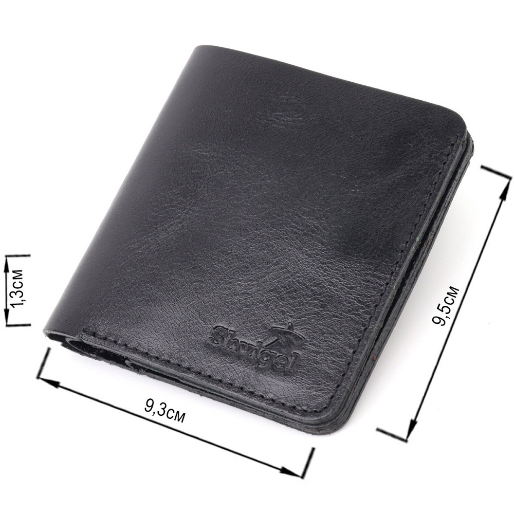 Невелике шкіряне портмоне для чоловіків Чорний (SHVIGEL) Київ - фото 7