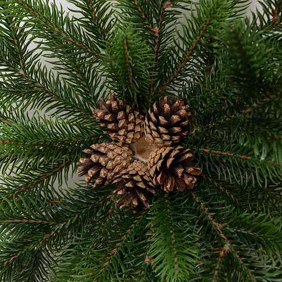 Lugi Штучний підсвічник вінок Новорічний з декором зелений на 1 свічку SOK-O-1 Коломия