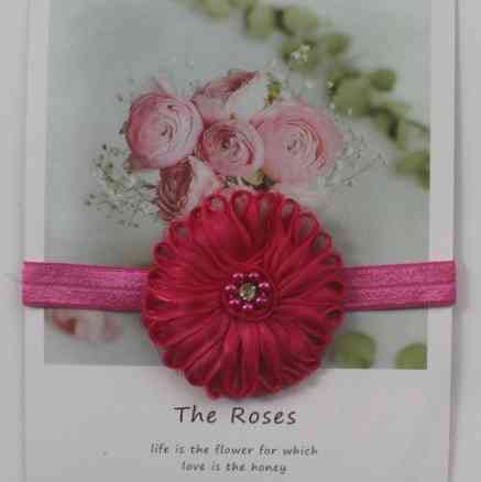 Повязка для девочки малиновая - размер цветка 7см, размер универсальный (на резинке) Киев