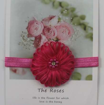 Повязка для девочки малиновая - размер цветка 7см, размер универсальный (на резинке) Киев - изображение 1