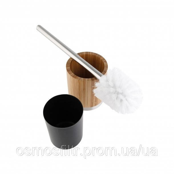 Гарнітур для туалету Axentia Бонья бамбук нерж сталь Ø 9.5 Н 36 см (282334) Київ - фото 4