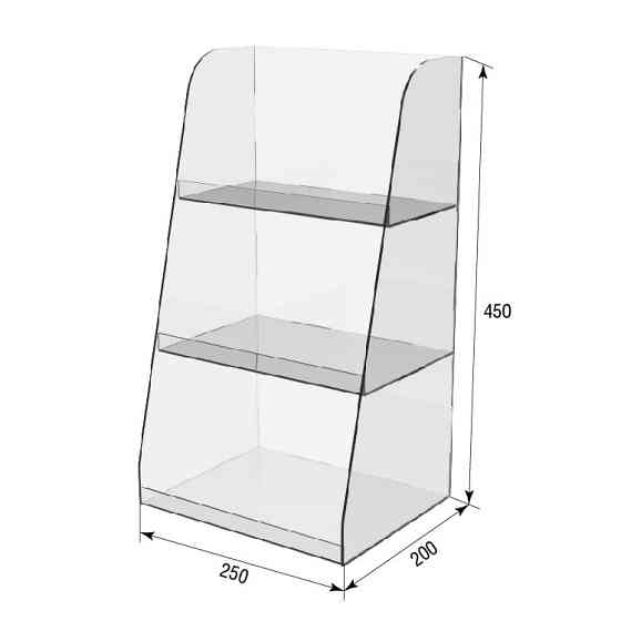 Підставка EKOSTAR під товар вітрина 3-х ярусна 250х200х450 Київ
