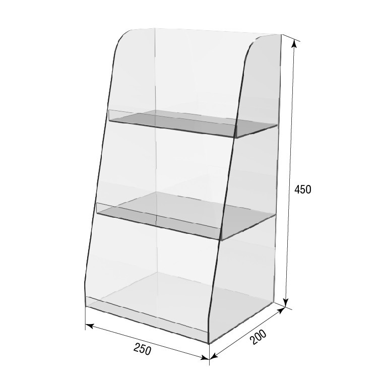Підставка EKOSTAR під товар вітрина 3-х ярусна 250х200х450 Київ - фото 4