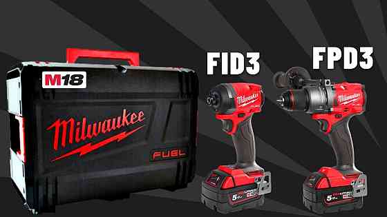 Набір з двох інструментів безщіткових Milwaukee M18FPP2A3-502X, 4933480873 , (комбінований дриль M18FPD3, ударний шуруповерт M18 Одеса
