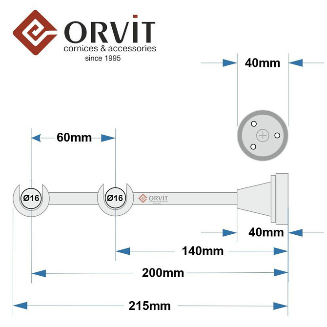 Тримач Orvit ВІДКРИТИЙ дворядний до стіни 16\16 мм ЗОЛОТО Львов - изображение 2