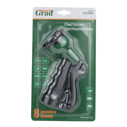 Пістолет-розпилювач 8-ми режимний lite ABS+TPR Grad Житомир