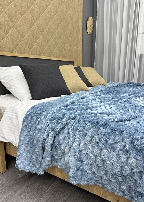 Плед-покривало 210х210 см (+-5см) Соти Блакитний (87-209) Київ - фото 2