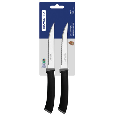 Набір ножів Tramontina Felice Black Steak Deep Serrate 127 мм 2 шт (23494/205) Вінниця - фото 4
