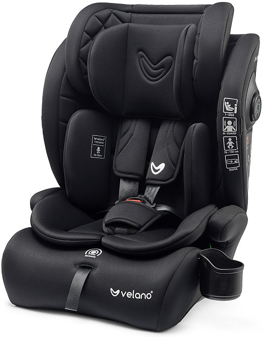 Автокрісло VELANO Flexo i-Size 76–150 см, ISOFIX + Top Tether/ремінь, black Київ - фото 1