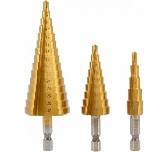 Набір ступінчастих свердел 4-32 мм DoVVALT 8566, 3 шт. Винница - изображение 3