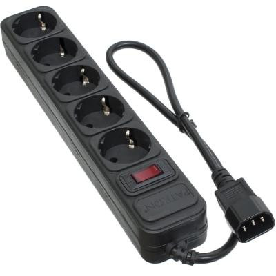 Мережевий фільтр живлення Patron 0.5 m3*1mm2 (SP-1052U) 5 розеток BLACK (EXT-PN-SP-1052U) Вінниця - фото 1