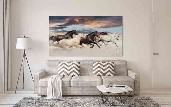 Картина полотно у вітальню / спальню  Природа Коней   MLP_380 ( 60х30см ) 80x120 см Київ