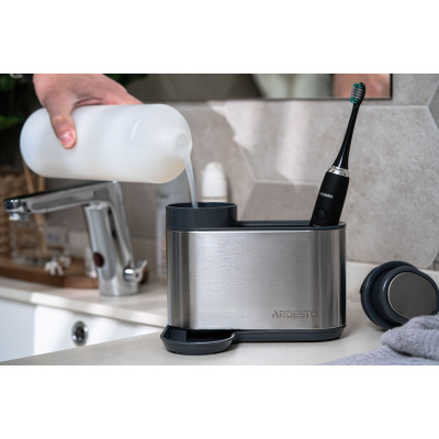 Дозатор для рідкого мила Ardesto Minimalism Органайзер для миючих засобів Сірий (ARHB3102GS) Вінниця - фото 11