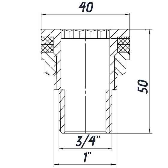 Врезка в бак 3/4″Н никелированное усиленное NO304R OPTIMUM Киев