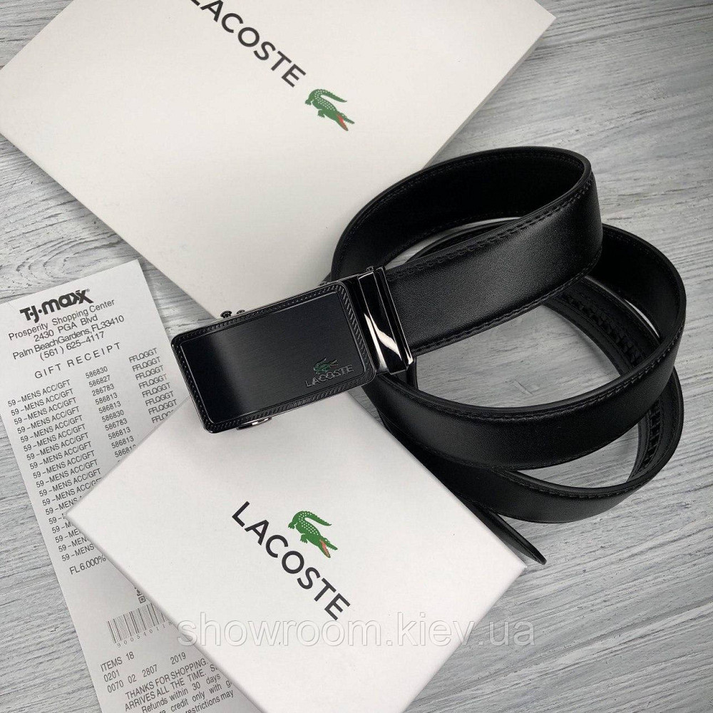 Чоловічий ремінь із пряжкою автомат Lacoste (993) Київ - фото 1