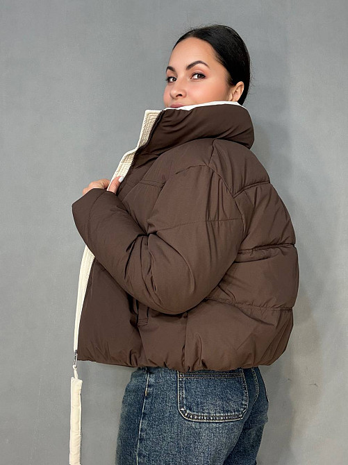 Куртка женская Fashions 87265 короткая с подвесом на бегунке демисезонная коричневая, коричневый, M Киев - изображение 11