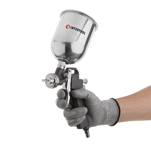 Фарбопульт пневматичний HP, форсунка: 1,5 мм, верхній металевий бачок: 600 мл, 5 бар INTERTOOL PT-0205 Київ - фото 16