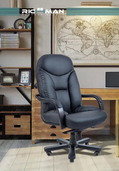 Офісне Крісло Керівника Richman Maximus Misti Dark Grey Wood Lux М1 Tilt Темно-сірий Київ - фото 6