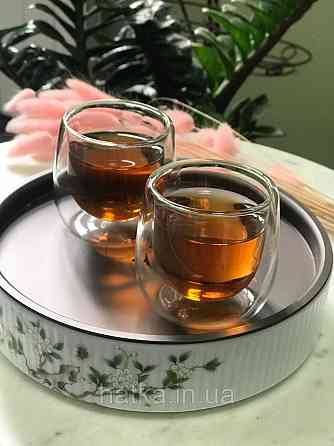 Набір чашок 2 шт "Emma" 100 мл із подвійними стінками боросилікатне для еспресо Київ