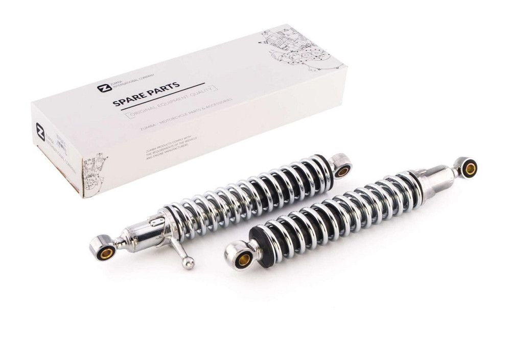 Амортизатори (пара) ІЖ 33 см, регульовані, з важелем (хром) Мукачево - фото 1