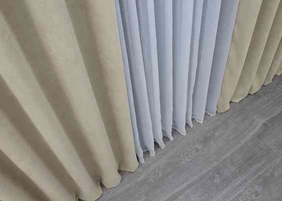 Шторна тканина мікровелюр Petek колір бежевий 1488ш Київ