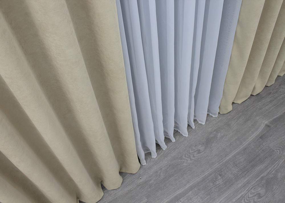 Шторна тканина мікровелюр Petek колір бежевий 1488ш Київ - фото 3