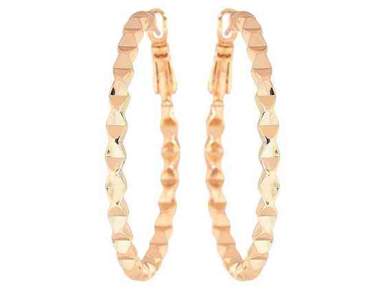 Серьги Позолота 18K кольца конго «Декоративный узор» ø 4см 270617 ТМ XUPING Киев