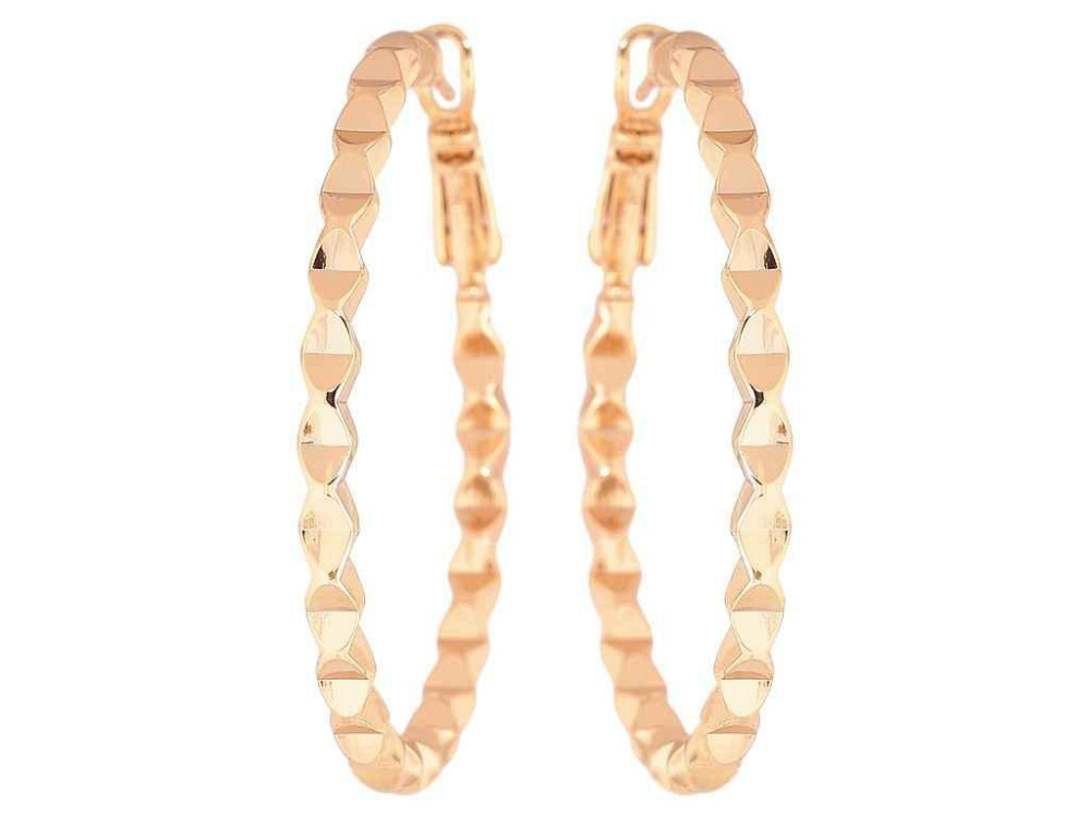 Серьги Позолота 18K кольца конго «Декоративный узор» ø 4см 270617 ТМ XUPING Киев - изображение 1